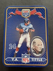 1994 QB LEGENDS Collectable Y.A. Tittle Tin w/ 2 Deck Playing Cards ~ 1st Series - Picture 1 of 4