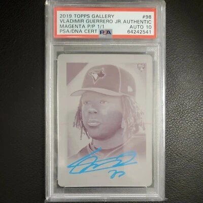 2019 Topps Gallery Vladimir Guerrero Jr RC Auto Printing Plate 1/1 PSA Grade 10 - Imagem 1 de 4
