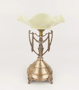 Antiguo centro de mesa Art Nouveau de 1900 con vidrio opalino estampado de uva - Imagen 1 de 9