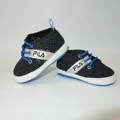 FILA Baby Crib Shoes Navy White Soft Sneakers 0-6 Months Boys Great Condition - Image 1 of 4