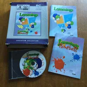Vintage 1996 Game LEMMINGS PAINTBALL for Windows 95 PC CD ROM, Disk Manual Box - Afbeelding 1 van 1