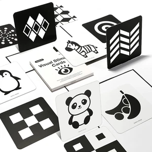 High Contrast Baby Flashcards, Newborn Brain Development Toys, Visual Stimulatio - Picture 1 of 12