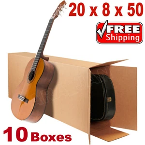 20x8x50" Acoustic Guitar Shipping Packing Boxes Moving Keyboard Heavy Duty 10PCS - Picture 1 of 1