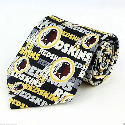 Corbata de cuello negra para aficionados al fútbol americano de la NFL Washington Redskins para hombre  Foto 1 de 2