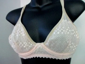 AERIE~American Eagle~Peach Unlined TRIANGLE LACE UNDERWIRE BRA~Womens 36B~NWOT - Bild 1 von 4