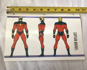 RARE Vintage Marvel Comics Character CAPTAIN MARVEL Bio Comic Sheet Card - Picture 1 of 2