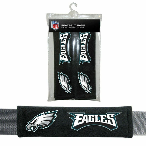 Philadelphia Eagles Velour Seat Belt Shoulder Pads 2/PK Auto Car Truck Vehicle Cover