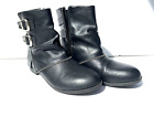 ROEBUCK & CO girls black ankle boots size 5.5 faux leather  NEW