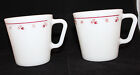 Corning Corelle Pyrex Burgundy Rose Milk Glass Set Of 2 Coffee Mug Cup 300Ml Usa