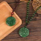 Classic Green Pendant Jade Necklace Fashion Charm Jewelry Carved Blessing Gif Cq