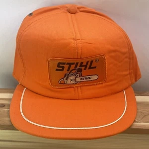 Vintage Orange Stihl Chainsaws Snapback Truckers Hat - Picture 1 of 7