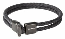 Phiten Rakuwa Braccialetto X100 Carbonio Aqua Titanio Nero 19cm Unisex