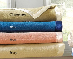 Luxury 100% Natural Pure Wool Plain Colour Traditional Solid Blanket Throw  - Picture 1 of 9