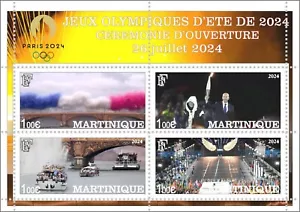 Stamp block Olympian games opening Paris 2024 Martinique unofficial issue - Picture 1 of 1