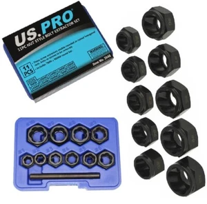 LOW PROFILE BOLT EXTRACTOR SET by US PRO TOOLS Nut Style Damaged Rounded Remover - Picture 1 of 4