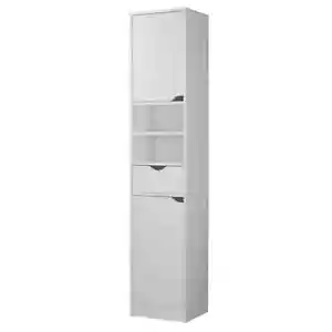 High Gloss Slimline Bathroom Tallboy Free Standing Cabinet Tall Storage Cupboar - Picture 1 of 6