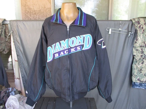 Vtg ARIZONA DIAMONDBACKS Baseball Team Warm Up Jacket, LARGE, D-Backs Cover