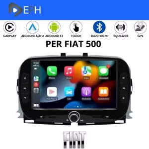 Android 13 Autoradio 7" per Fiat 500 2015 - 2020 CARPLAY Wireless 2+64GB GPS - Foto 1 di 24