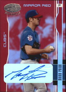 2003 Leaf Cert. Materials Mirror Red Autographs Baseball Card #33 Mark Prior/15