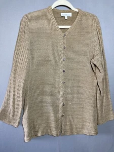 Cardigan maglione donna David Brooks piccolo con bottoni marrone maglia waffle - Foto 1 di 8