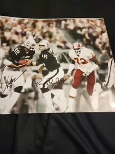 Marcus Allen Jim Plunkett Oakland Raiders signiert 16x20 Foto Beckett - Bild 1 von 4
