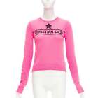 Christian Dior 2022 100% Cashmere Pink Star Logo Long Sleeve Sweater Fr34 Xxs