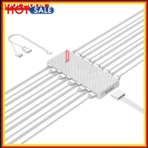 1 bis 10 PWM- und ARGB-Hub-Splitter, SATA-betriebener 4-Pin-PWM-3-Pin-ARGB-Adapt - Afbeelding 1 van 12