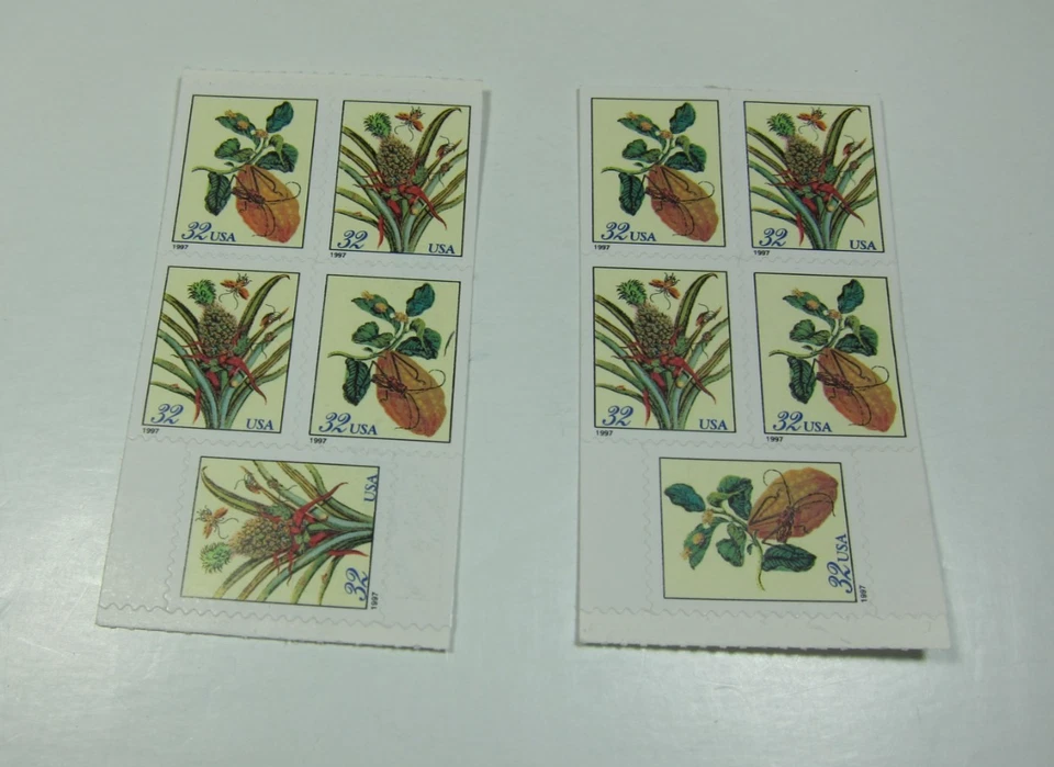 U.S. 1997 Stamp Booklet Panes (2) of Merian Botanical Prints (32 cent) - Image 1 of 1