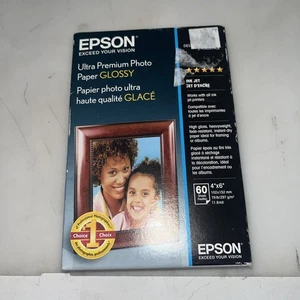 Epson 60-SHEET 4X6 Glossy Ultra Premium  Photo Paper New Sealed - Picture 1 of 2