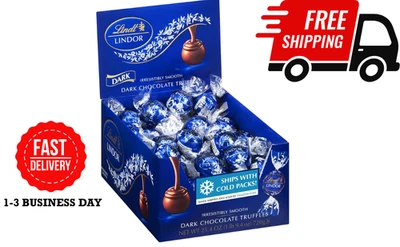Lindt LINDOR Dark Chocolate Truffles 25.4oz Bag 🎃 60 Count Halloween Candy - Image 1 of 4