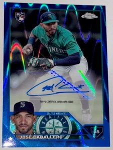 Jose Caballero 2023 Topps Chrome RC Auto /150! Yankees Blue Wave Refractor! - Picture 1 of 3