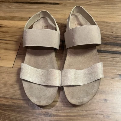 Munro Piscis Peltre Beige Cuero Corcho Tirantes Cómodo Mujer Talla 8M Foto 1 de 4