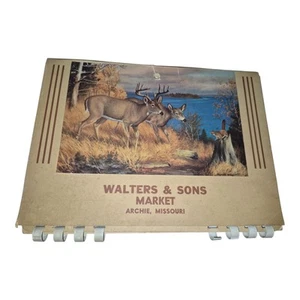Vtg 1963 Deer Hunting Cabin Decor Walter Sons Market Archie Missouri Calendar. - Picture 1 of 3