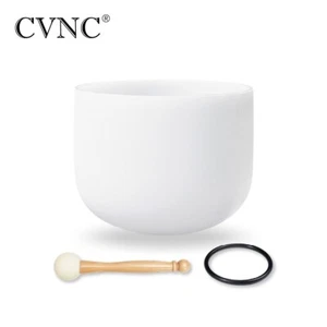 CVNC 432Hz 8"F Corazón Chakra Cristal Esmerilado Cantor Cuenco con Mazo y Junta Tórica Yoga - Imagen 1 de 6