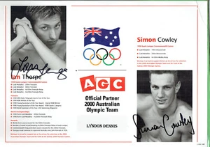 #T111. AUTOGRAPHED 2000 SYDNEY OLYMPIC POSTER - IAN THORPE & SIMON COWLEY - Bild 1 von 3