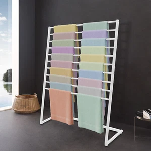 10-Rod Freestanding Scarf Rack Scarf Display Stand Home Scarf Organizer Shop - Picture 1 of 17