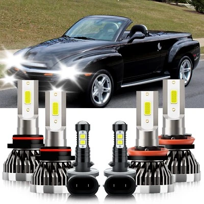 For Chevrolet SSR 2005 LED Headlight Fog Lights Kit High Low Beam Bulbs 6000K - Imagem 1 de 4