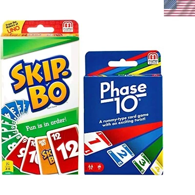 Portable Phase 10 & Skip-Bo Card Game Set - Hours of Fun for 2-7 Players - Image 1 of 4