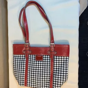 Borsa Rosetti Bianco e Nero con Finitura Rossa - Foto 1 di 9