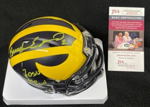 Braylon Edwards Signed & Inscribed F-OSU Michigan Wolverines Mini Helmet JSA COA - Picture 1 of 6