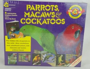 Vintage 90er Papageien Mcgaws & Kakadus 5er Set miteinander verbunden 60 Teile Puzzle & Buch - Bild 1 von 12