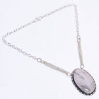 Czarny rutylowy kwarc kamień szlachetny modna biżuteria 925 srebrny naszyjnik 18" ARN-704