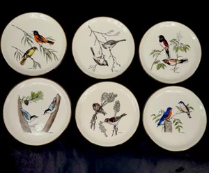 Dennis Puleston Delano Studio Hand Colored 7.25” Bird Plates Set of 6 - Picture 1 of 9