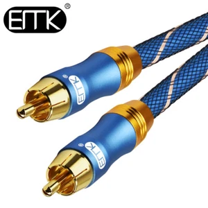 EMK Subwoofer Cable RCA Audio Cable RCA to RCA Coaxial Cable Soundbar TV 3m 5m - Picture 1 of 7