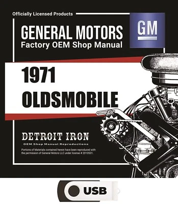 1971 Oldsmobile магазин руководства, продажи данные и запчасти книги на USB - Изображение 1 из 2