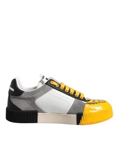 Dolce&Gabbana DNA Hombres Multicolor Tenis Cuero Parte Superior Baja Plana Entrenadores Zapatos - Imagen 1 de 7