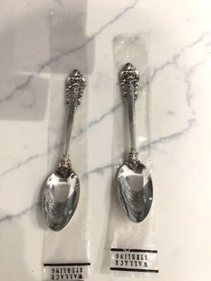 X2 Heavy Sterling Silver WALLACE 1941 GRANDE BAROQUE 6 1/4" Teaspoons - Imagem 1 de 4