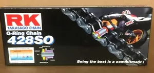 RK Motorcycle Motocross Road Motorcycle Chain 428SO-132 428 132 ORING NEW MINI - Picture 1 of 2