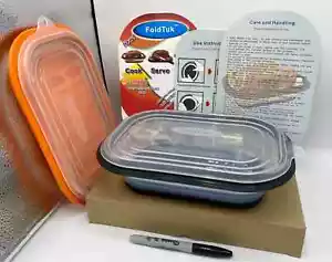 ONE NEW 6 CUP FOLDTUK(orange or black)OVEN to FREEZER to MICROWAVE~free shipping - Picture 1 of 1