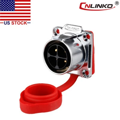 4 Pin Power Circular Connector Male Socket Outdoor Waterproof IP67 Heavy Duty - Image 1 of 4